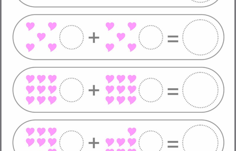 Practicar Sumas con Corazones #3